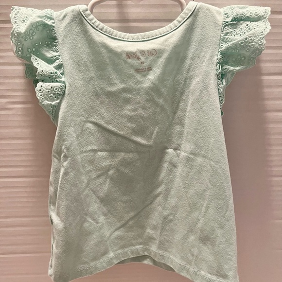 Cat & Jack Toddler Mint Eyelet Top - Picture 2 of 2